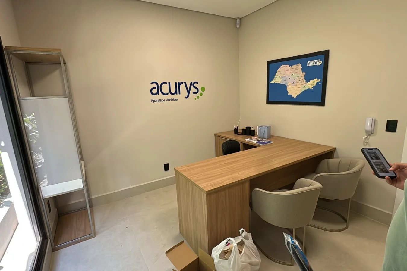 Interior da unidade Acurys de Limeira — recepção